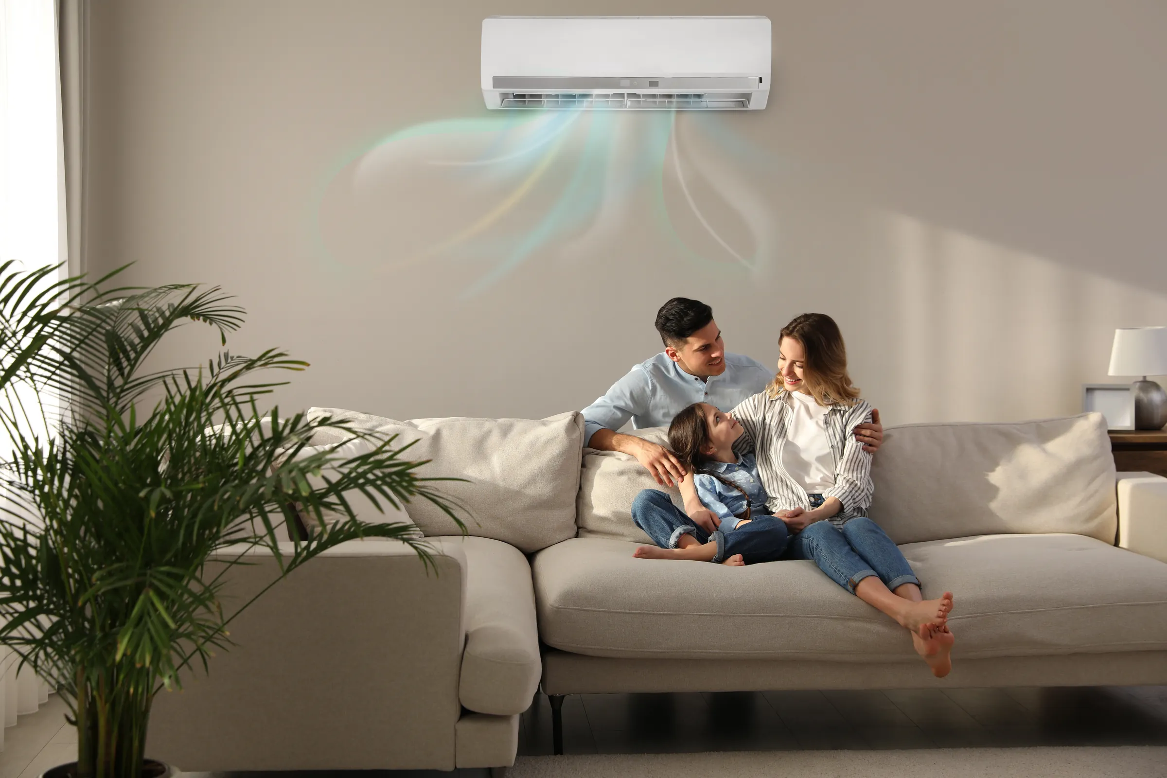 Wall-mounted air conditioning cooling a Costa del Sol family home
